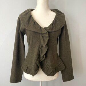 Anthropologie Sparrow Women's Olive Green Cardigan Sweater Size S